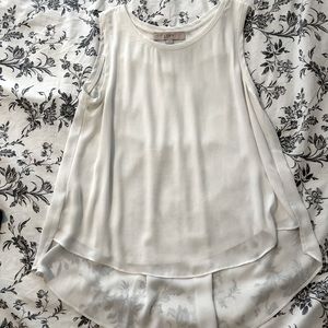 LOFT high-low woven top